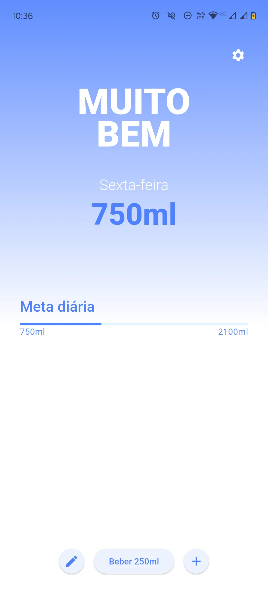 Captura de tela do projeto Hidrata+